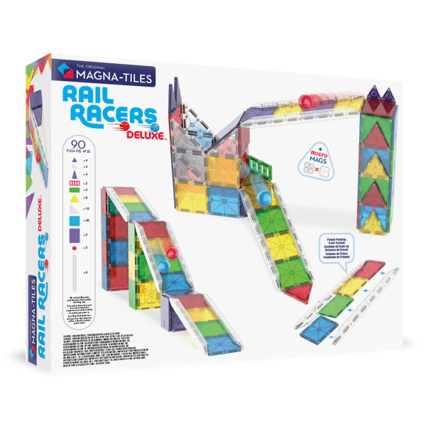 Magna Tiles - Rail Racers Deluxe - 90 Magnetnih Pločica